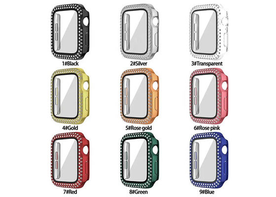2 In 1 Tempered Glass Watch Screen Protector Bling Watch Protection Case