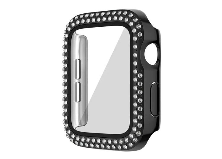 2 In 1 Tempered Glass Watch Screen Protector Bling Watch Protection Case