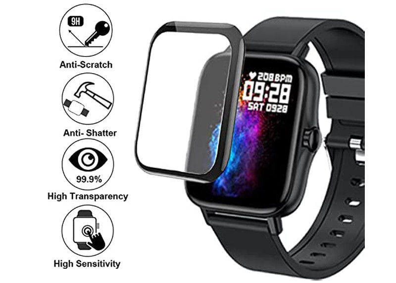 1.3inch  Full Coverage Curved Edge Glass Smartwatch Screen Protector 3 PACK