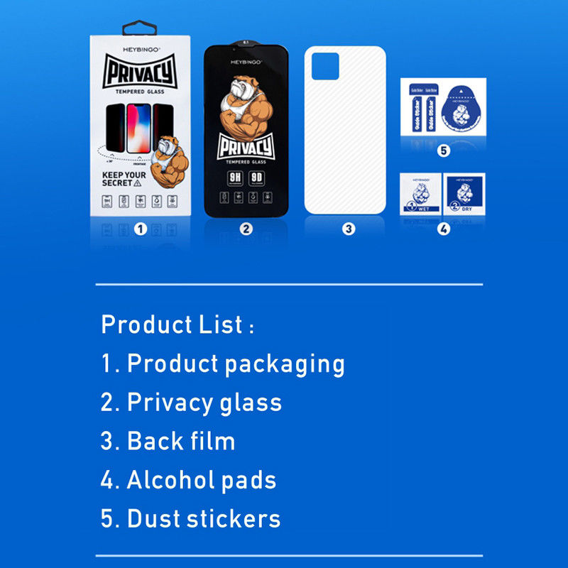 9H Phone Tempered Glass Privacy Anti Shock Anti Explosion