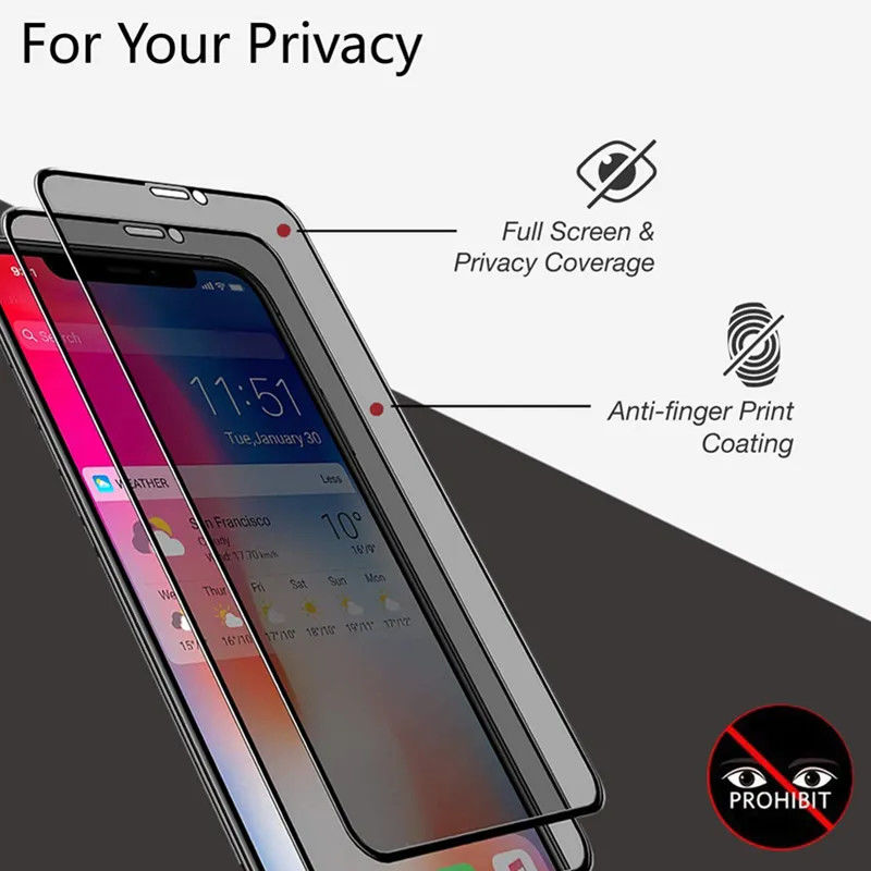 Celular Privacy Screen Protector For Vivo V27 Pro Anti Fingerprint Tempered Glass