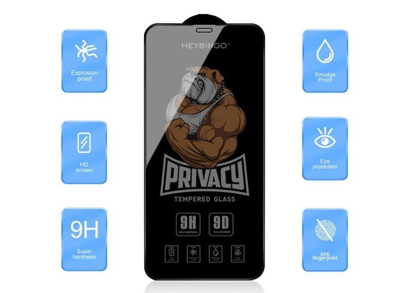 Privacy Tempered Glass Anti Spy Bubble Free Mobile Glass Screen Protector For Iphone 14